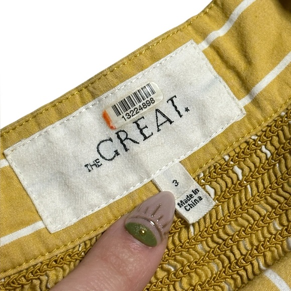 THE GREAT Laurel Striped Midi Dress in Sunburst Stripes Yellow Sz Large - Picture 6 of 8